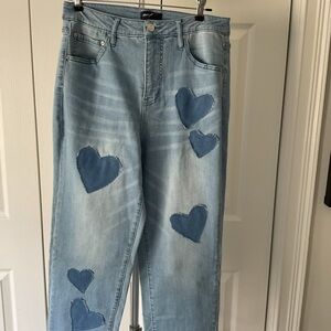 Studio Park by QVC Light Wash Heart Patch Women’s Jeans